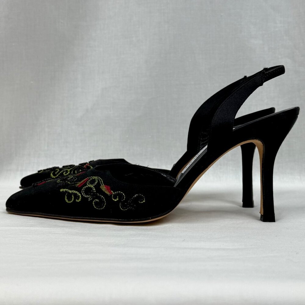 New! Stunning Jimmy Choo Ornate Embroidered and Beaded SlingBacks, US Size 7 - Picture 3 of 9